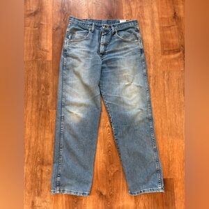 Wrangler Straight Leg Jeans 34x30 Medium Wash Classic Workwear Denim